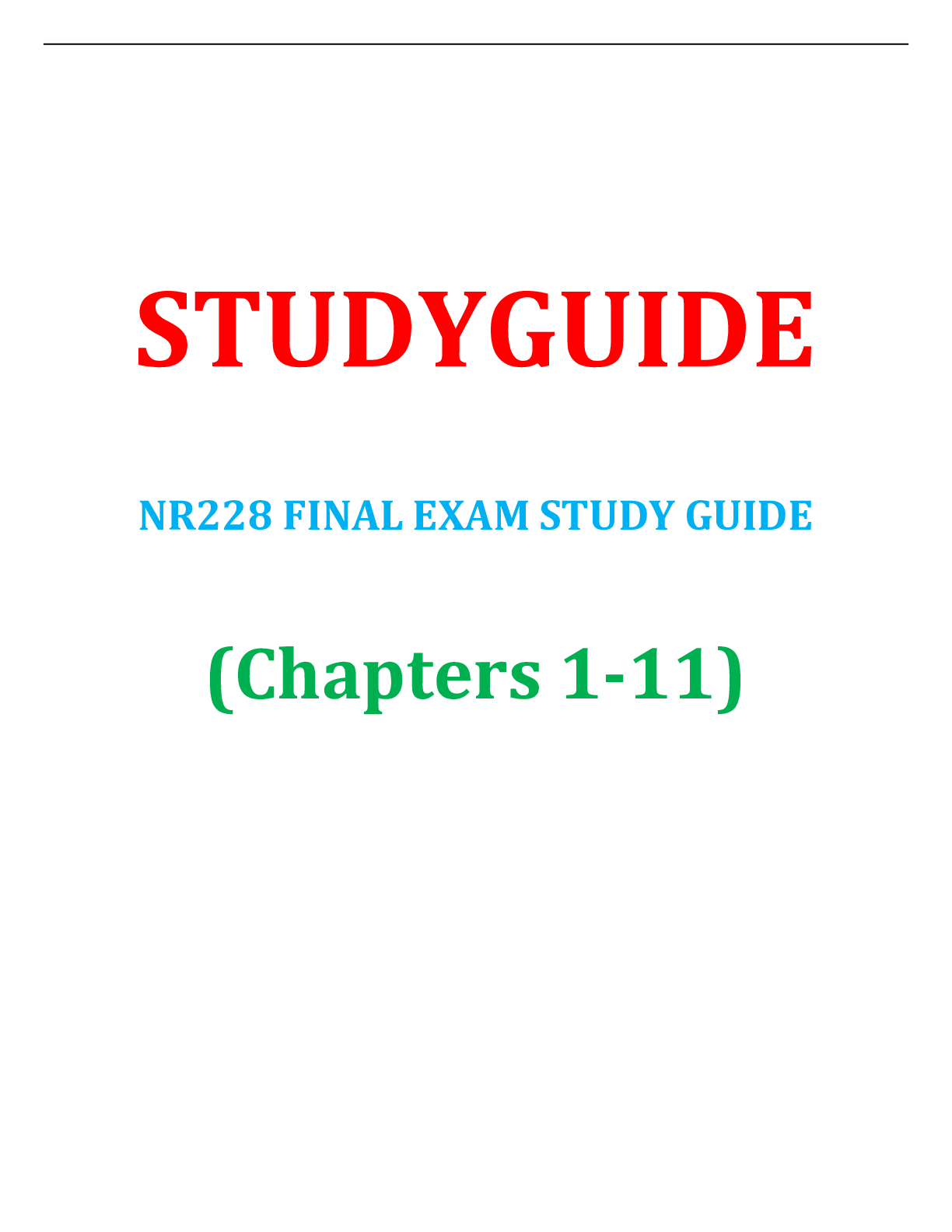 NR228 FINAL EXAM STUDY GUIDE Browsegrades